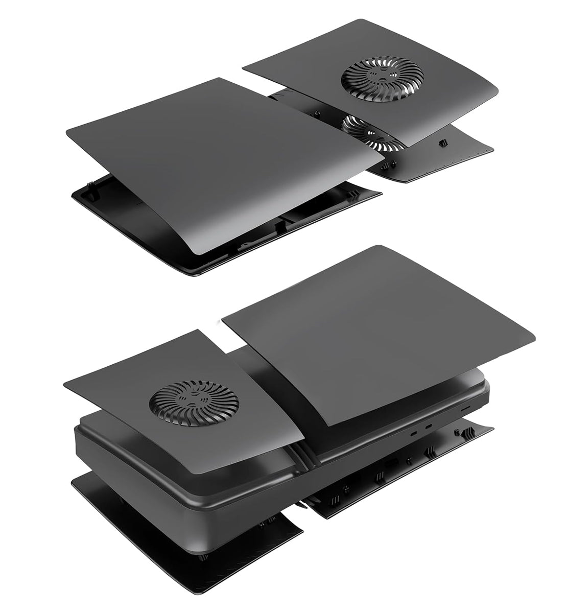 Faceplate Cover (BLACK) for PlayStation 5 Pro (Digital Edition) (V2) (NO LOGO) (Only Ground Shipping)