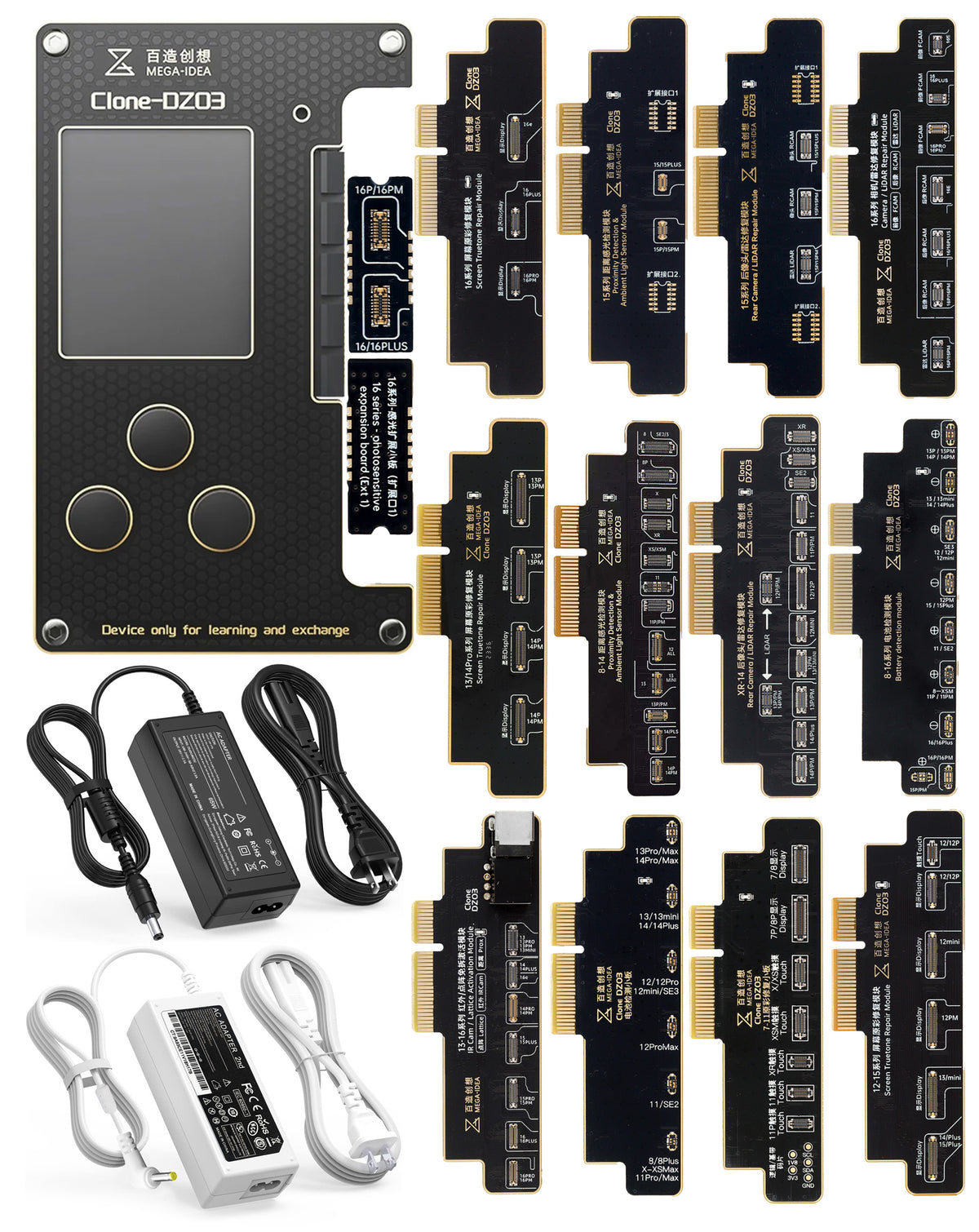 QianLi Mega-Idea (15in1) DZ03 Clone Face ID Dot Matrix Programmer/Battery Repair Board/Truetone/Rear Camera Lidar/Proximity Sensor