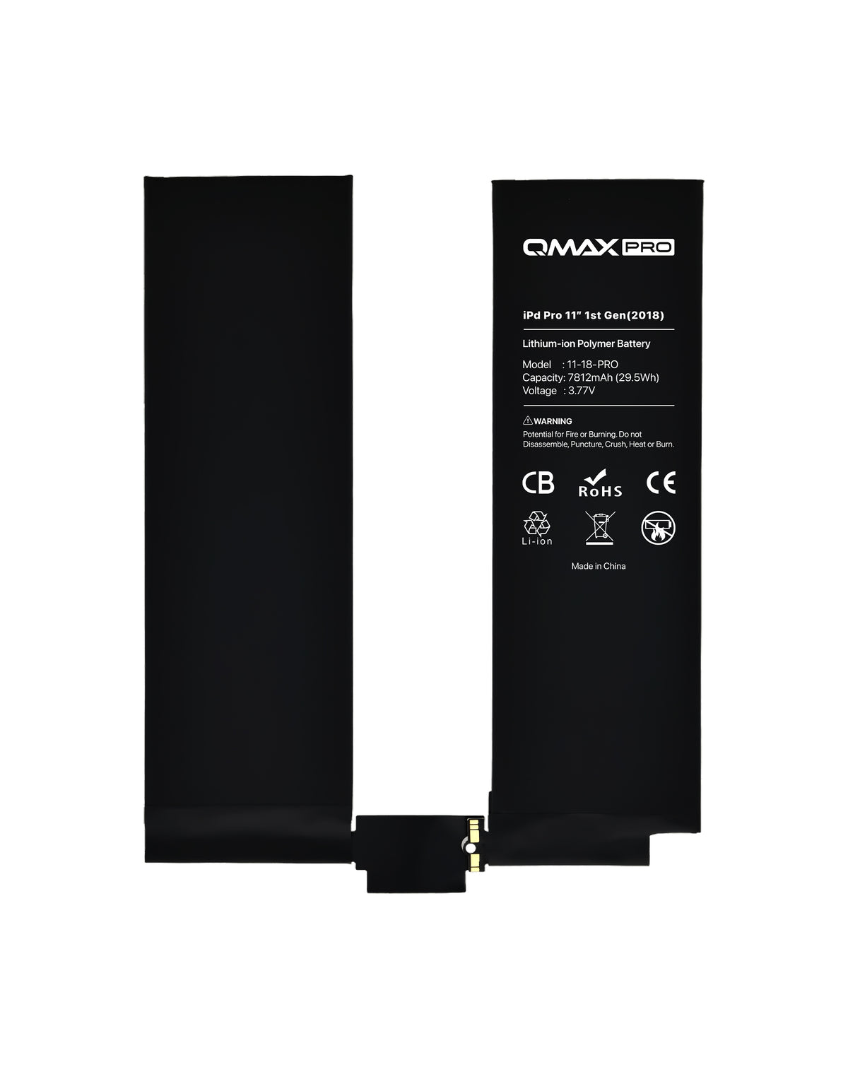 QMAX Replacement Battery for iPad Pro 11 (1st Gen / 2018) (7812 mAh) (Only Ground Shipping)