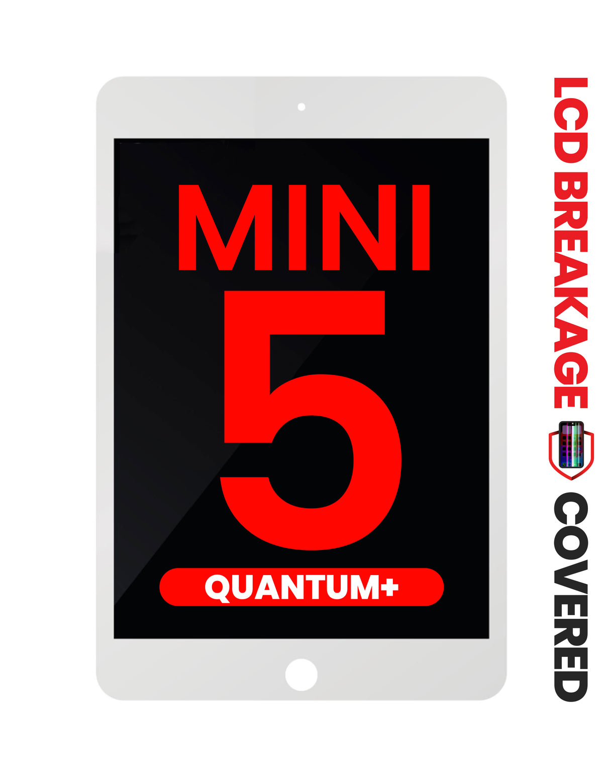 Quantum+ LCD and Digitizer Assembly for iPad Mini 5 (WHITE) (Sleep / Wake Sensor Flex Pre-Installed) (Exclusive LCD Brakage Warranty)