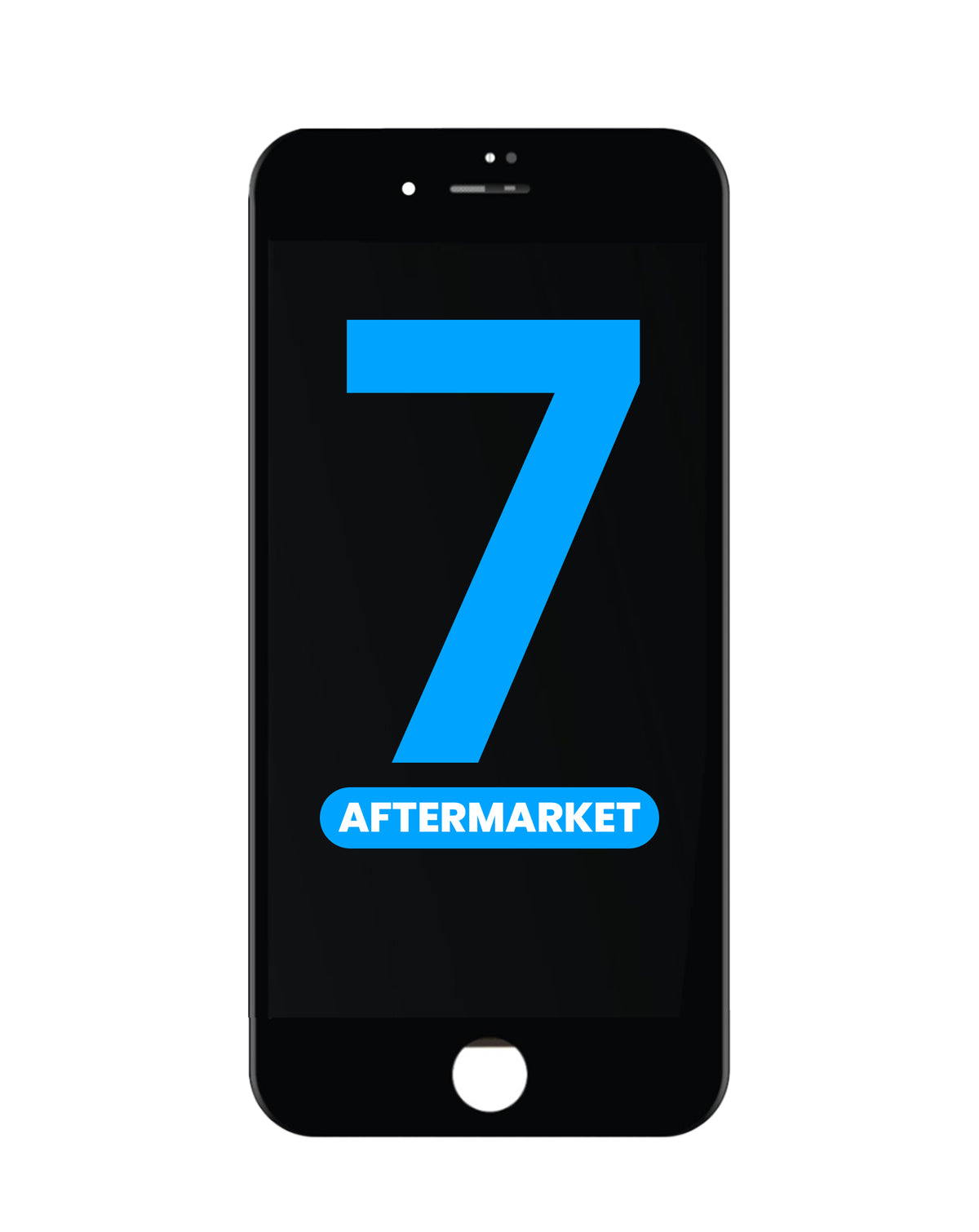 LCD Assembly with Steel Plate for iPhone 7 (BLACK) (Aftermarket / QV6)
