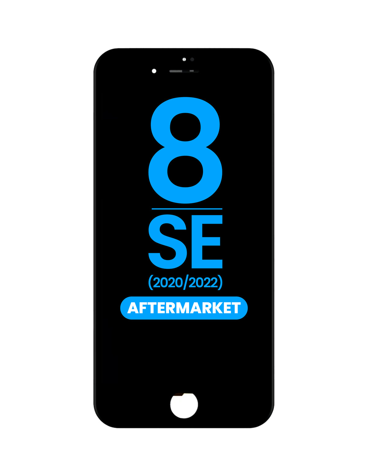 LCD Assembly with Steel Plate for iPhone 8 / SE (2020 / 2022) (BLACK) (Aftermarket / QV6)