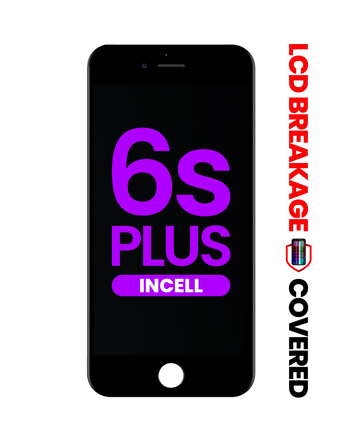 LCD Assembly with Steel Plate for iPhone 6S Plus (BLACK) (Aftermarket Incell / QV7) (Exclusive LCD Breakage)
