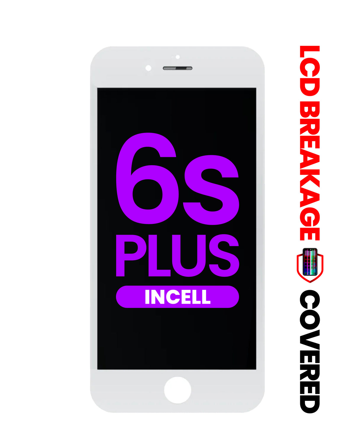 LCD Assembly with Steel Plate for iPhone 6S Plus (WHITE) (Aftermarket Incell / QV7) (Exclusive LCD Breakage)