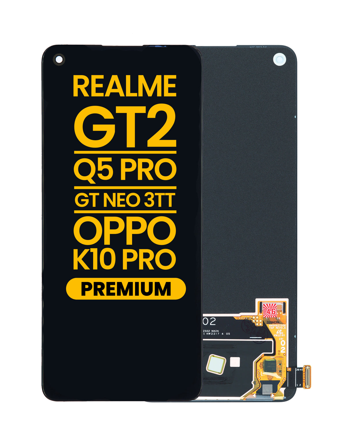 OLED Assembly without Frame for Realme GT2 / Q5 Pro / GT Neo 3T / OPPO K10 Pro (Premium)