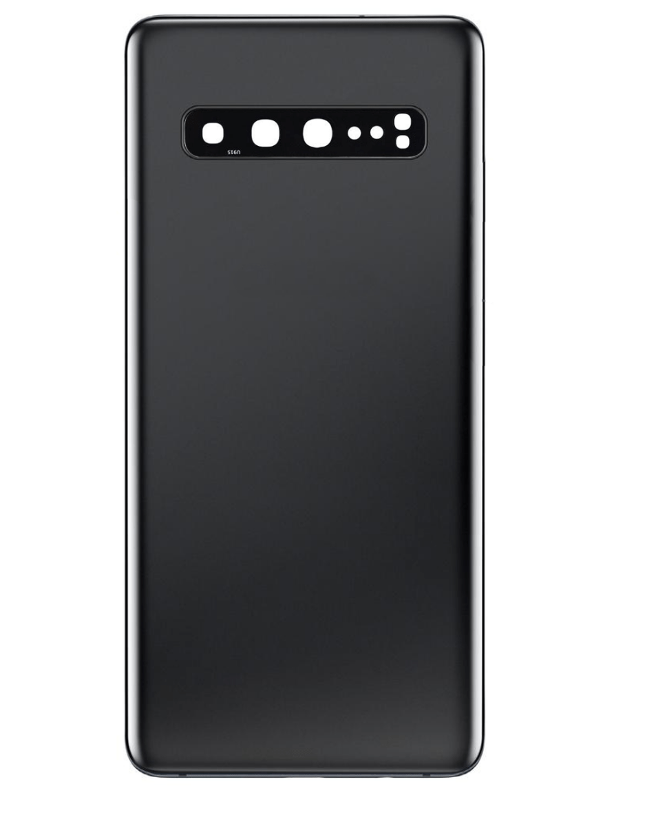 Back Glass with Camera Lens and Adhesive for Galaxy S10 5G G977 (NO LOGO) (MAJESTIC BLACK)