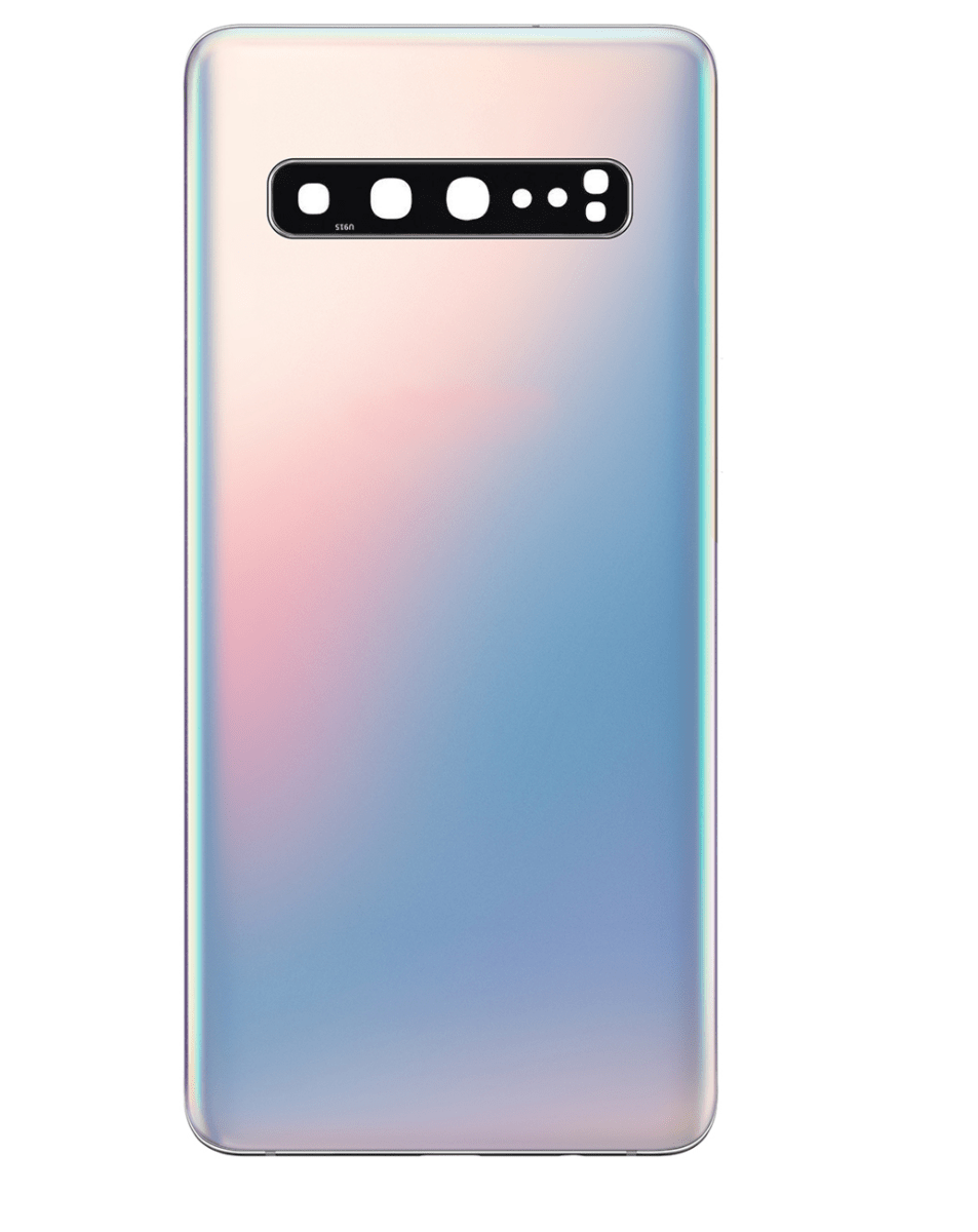 Back Glass with Camera Lens and Adhesive for Galaxy S10 5G G977 (NO LOGO) (CROWN SILVER)