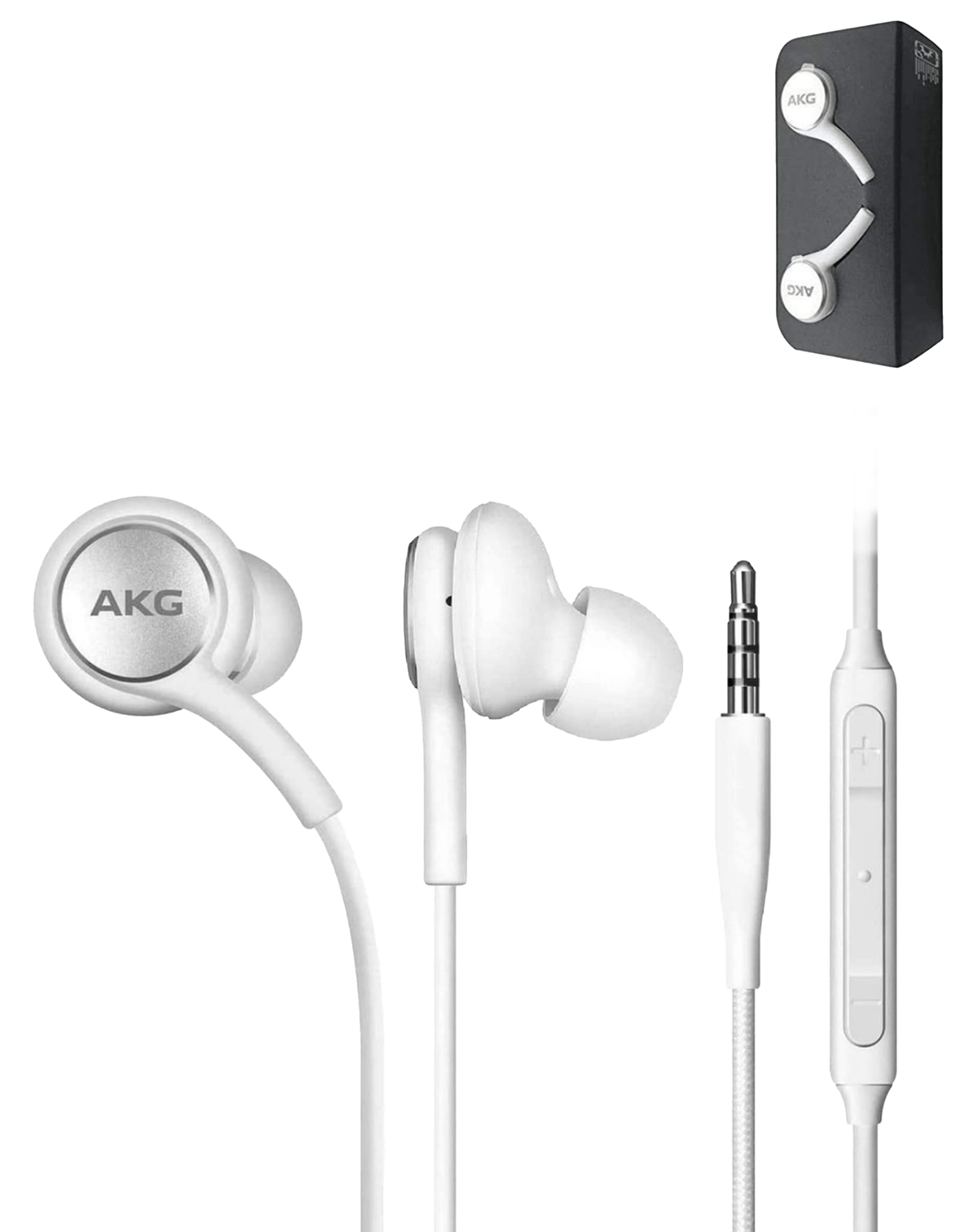 AKG Galaxy S10 Stereo Headphones with Microphone and Volume Buttons (White) (Only Ground Shipping)
