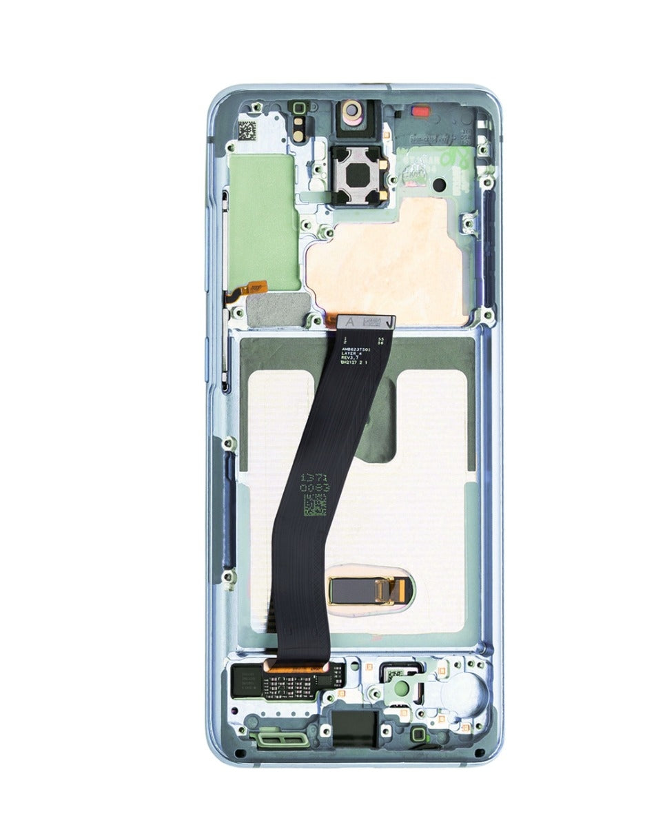 OLED Assembly with Frame for Galaxy S20 (G980 / G981) (Verizon UW) (Cloud Blue) (Aftermarket Plus Soft)