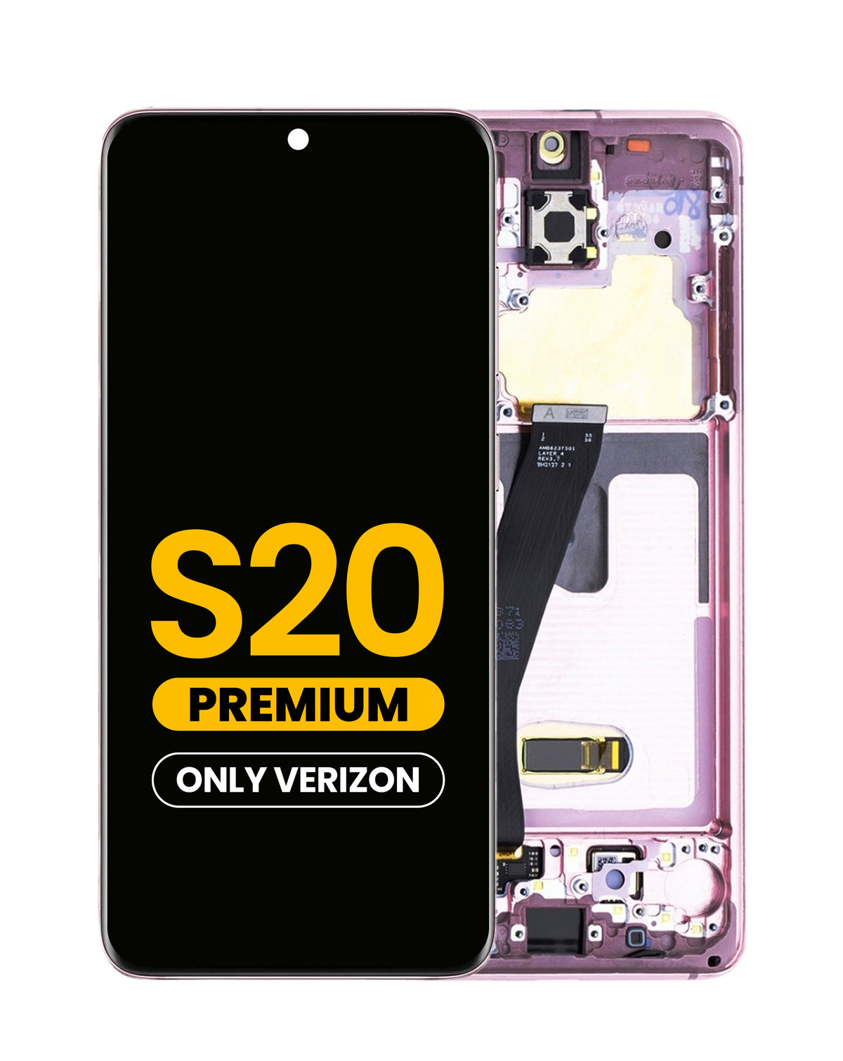 OLED Assembly with Frame for Galaxy S20 (G980 / G981) (Verizon UW) (Cloud Pink) (Premium)