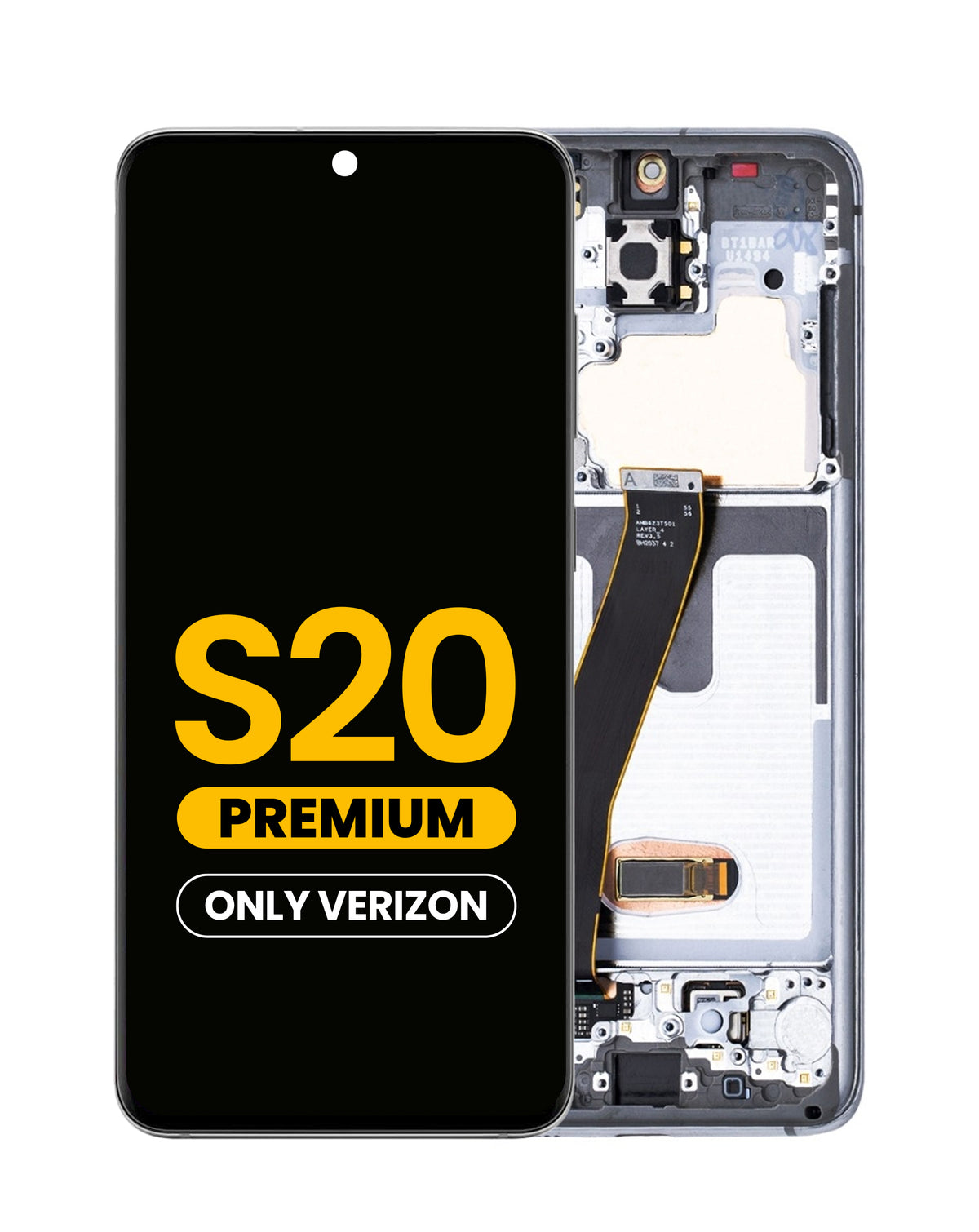 OLED Assembly with Frame for Galaxy S20 (G980 / G981) (Verizon UW) (Cloud White) (Premium)
