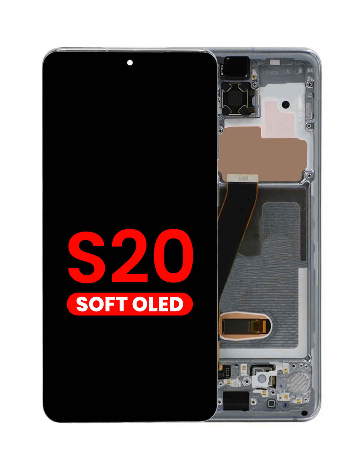 OLED Assembly with Frame for Galaxy S20 (G980 / G981) (Not Compatible with Verizon) (Cosmic Gray) (Aftermarket Plus Soft)