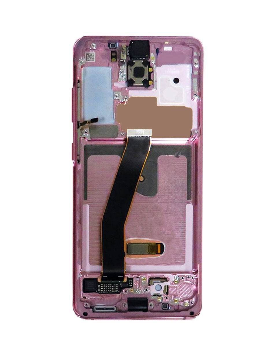 OLED Assembly with Frame for Galaxy S20 (G980 / G981) (Not Compatible with Verizon) (Cloud Pink) (Aftermarket Plus Soft)