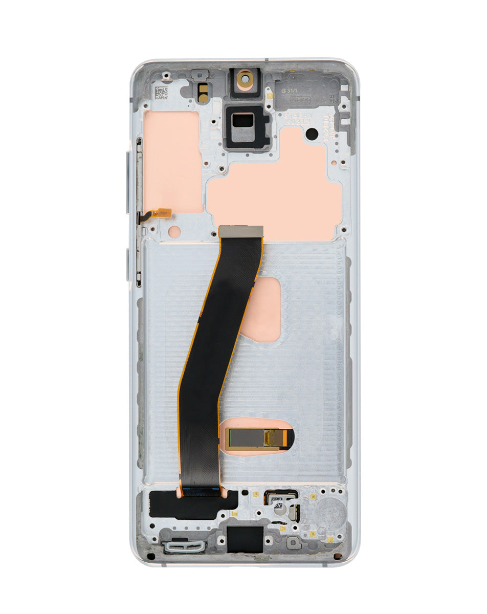 OLED Assembly with Frame for Galaxy S20 (G980 / G981) (Not Compatible with Verizon) (Cloud White) (Aftermarket Plus Soft)
