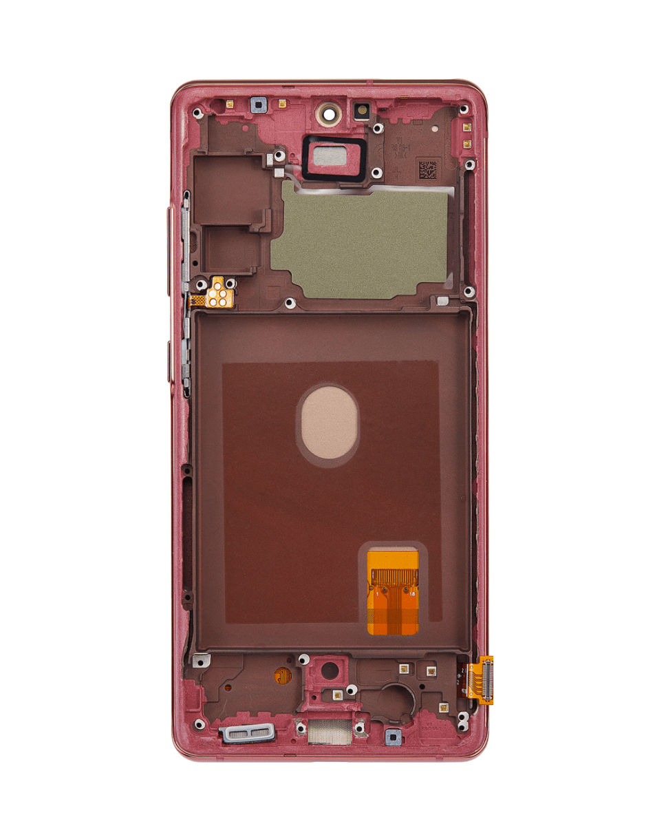 OLED Assembly with Frame for Galaxy S20 FE (G780) (Cloud Red) (Aftermarket Plus Soft)