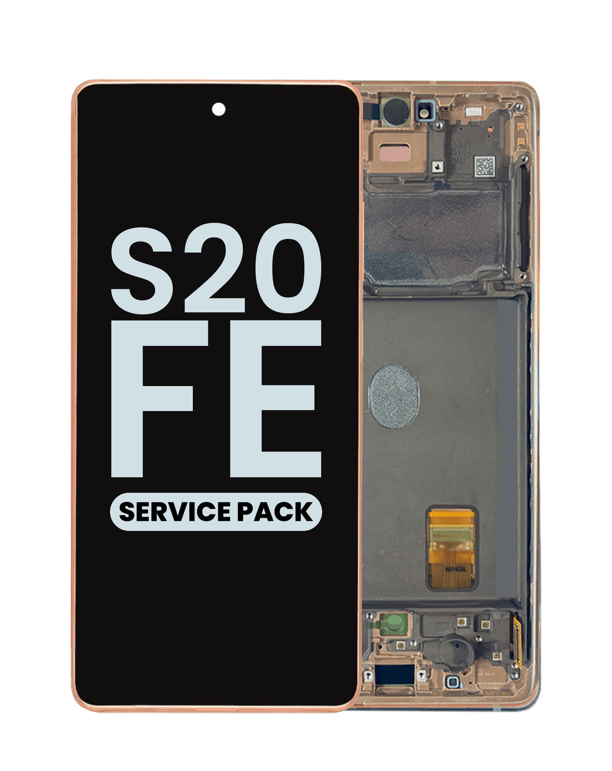 OLED Assembly with Frame for Galaxy S20 FE (G780) (Cloud Orange) (Service Pack)
