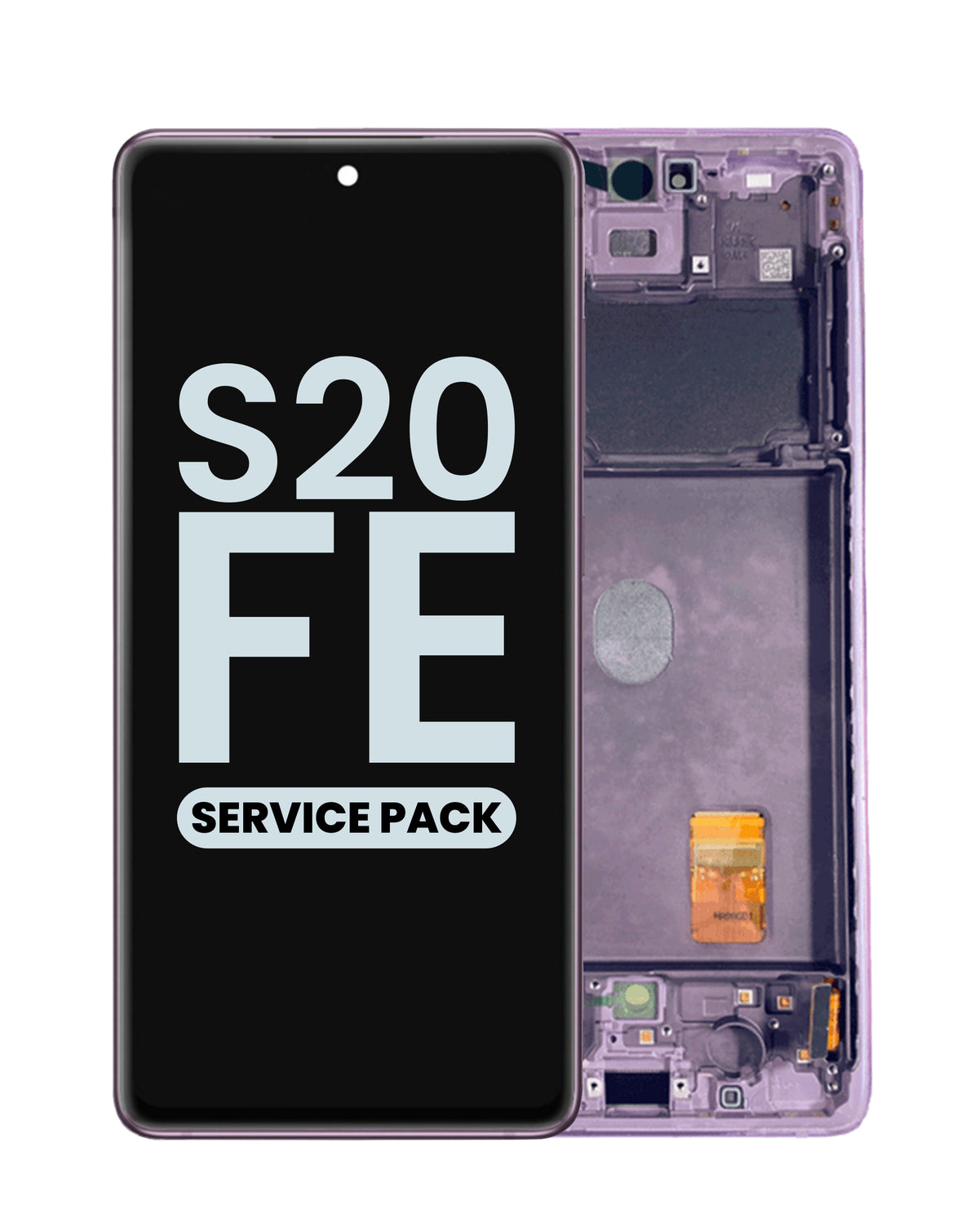 OLED Assembly with Frame for Galaxy S20 FE (G780) (Cloud Lavender) (Service Pack)