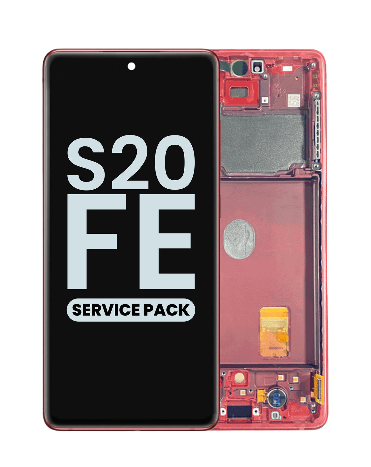 OLED Assembly with Frame for Galaxy S20 FE (G780) (Cloud Red) (Service Pack)