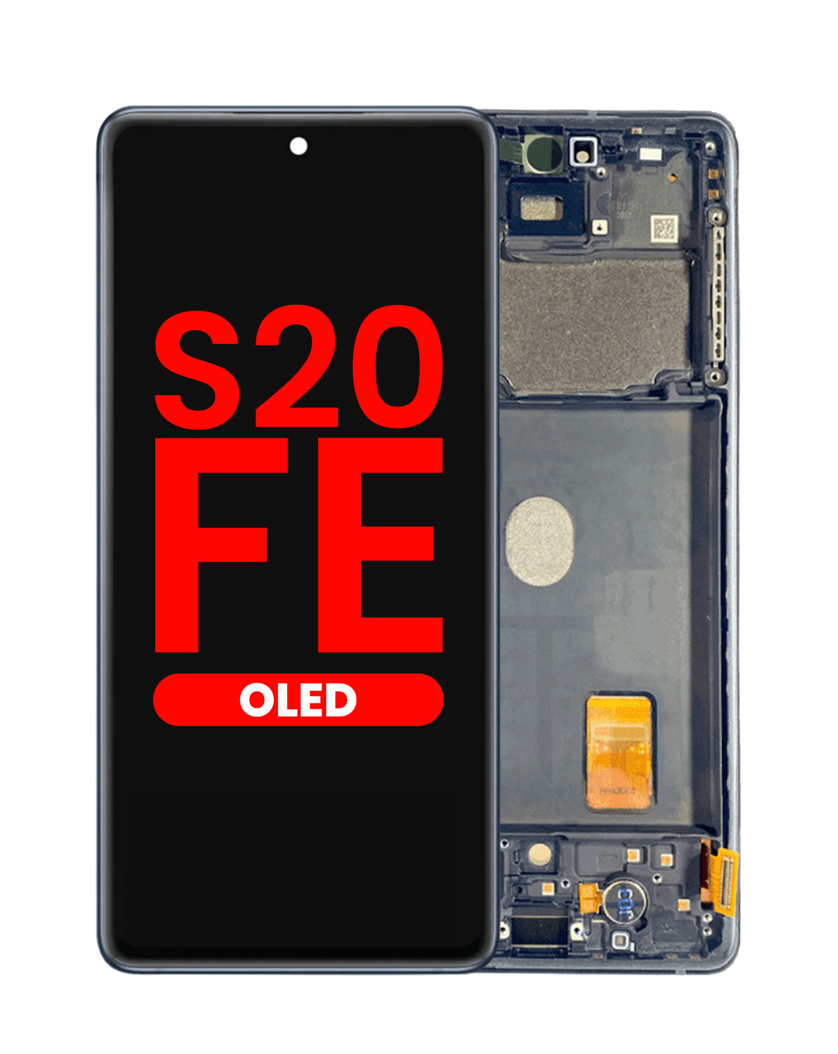 OLED Assembly with Frame for Galaxy S20 FE (G780) (Cloud Navy) (Aftermarket Plus Soft)