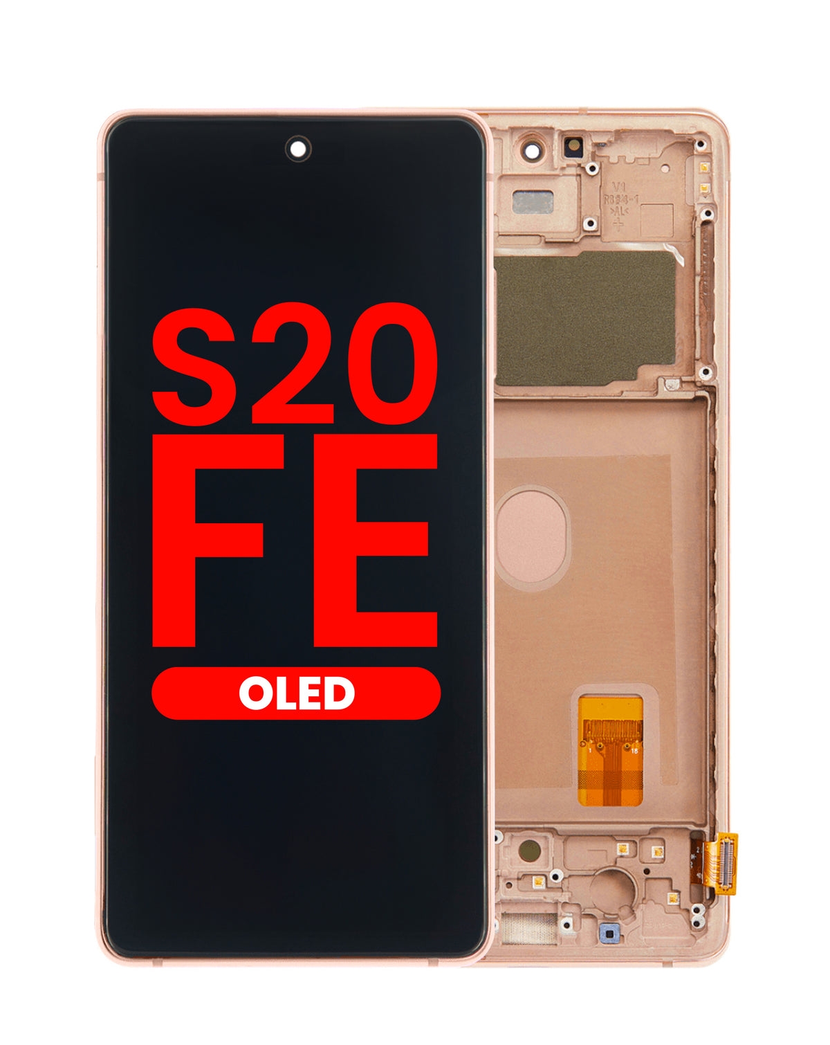 OLED Assembly with Frame for Galaxy S20 FE (G780) (Cloud Orange) (Aftermarket Plus Soft)