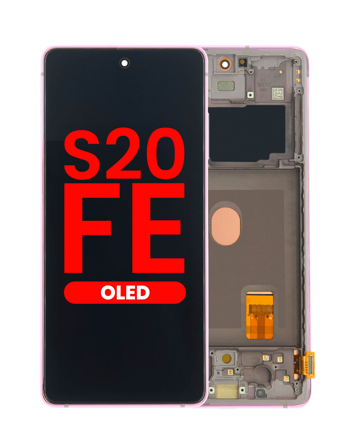 OLED Assembly with Frame for Galaxy S20 FE (G780) (Cloud Lavender) (Aftermarket Plus Soft)