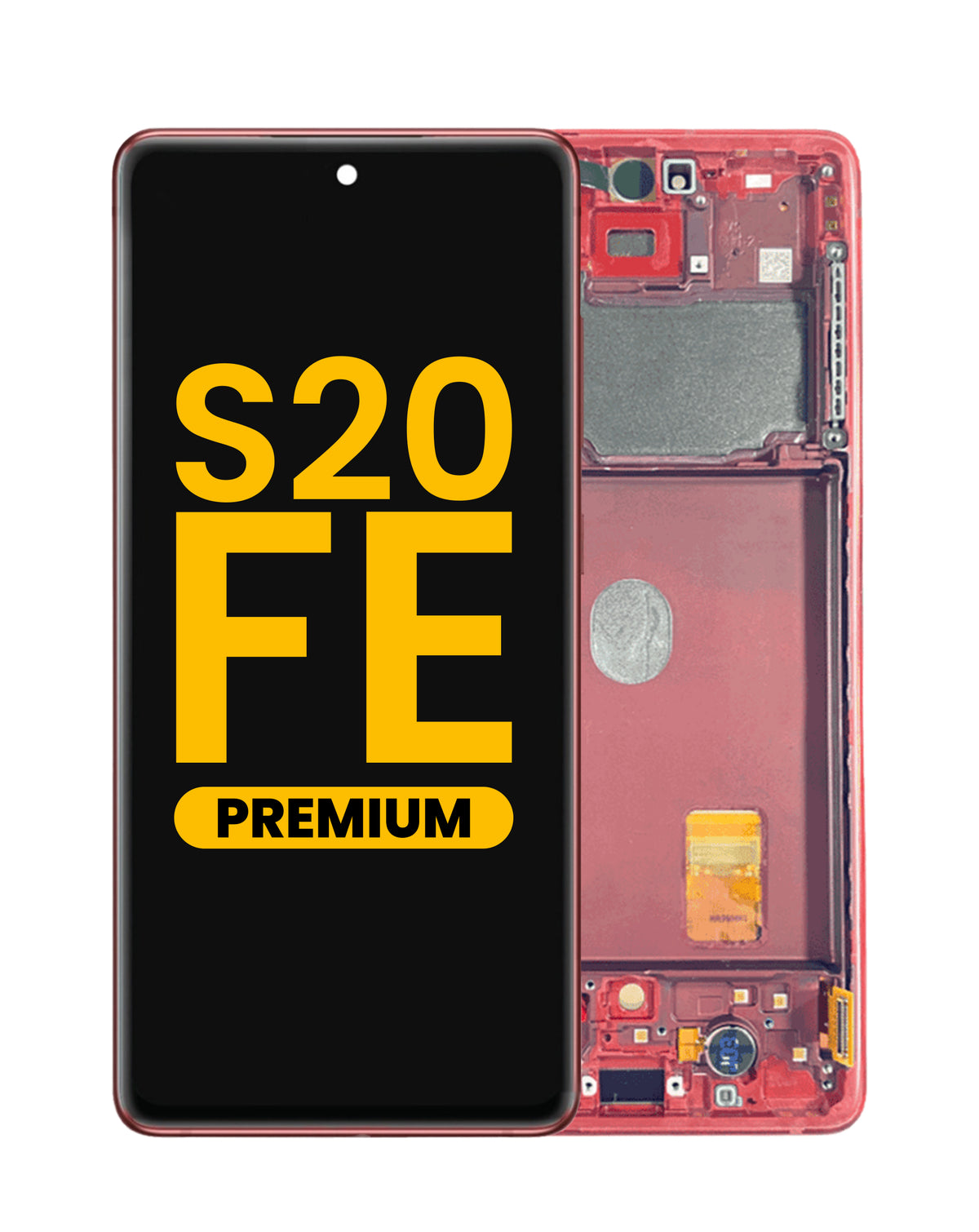 OLED Assembly with Frame for Galaxy S20 FE (G780) (Cloud Red) (Premium)
