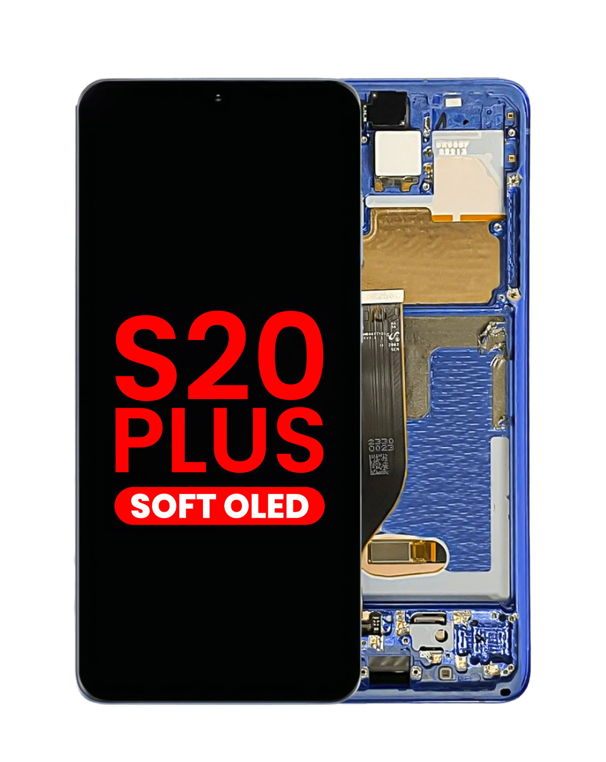 OLED Assembly with Frame for Galaxy S20 Plus (G985 / G986) (Aura Blue) (Aftermarket Plus Soft)