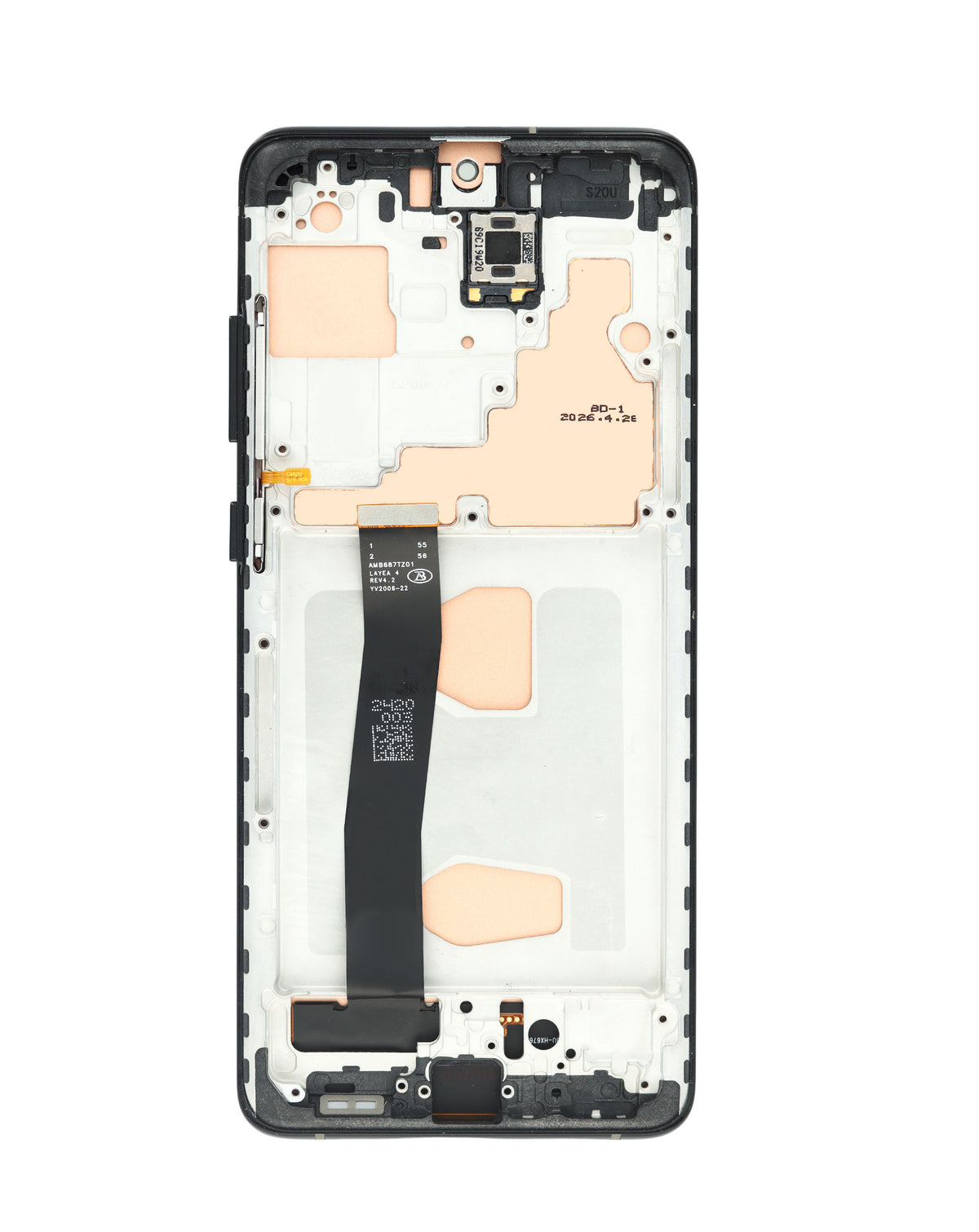 LCD Assembly with Frame for Galaxy S20 Ultra (G988) (Cosmic Black) (Without Fingerprint) (Aftermarket Incell)