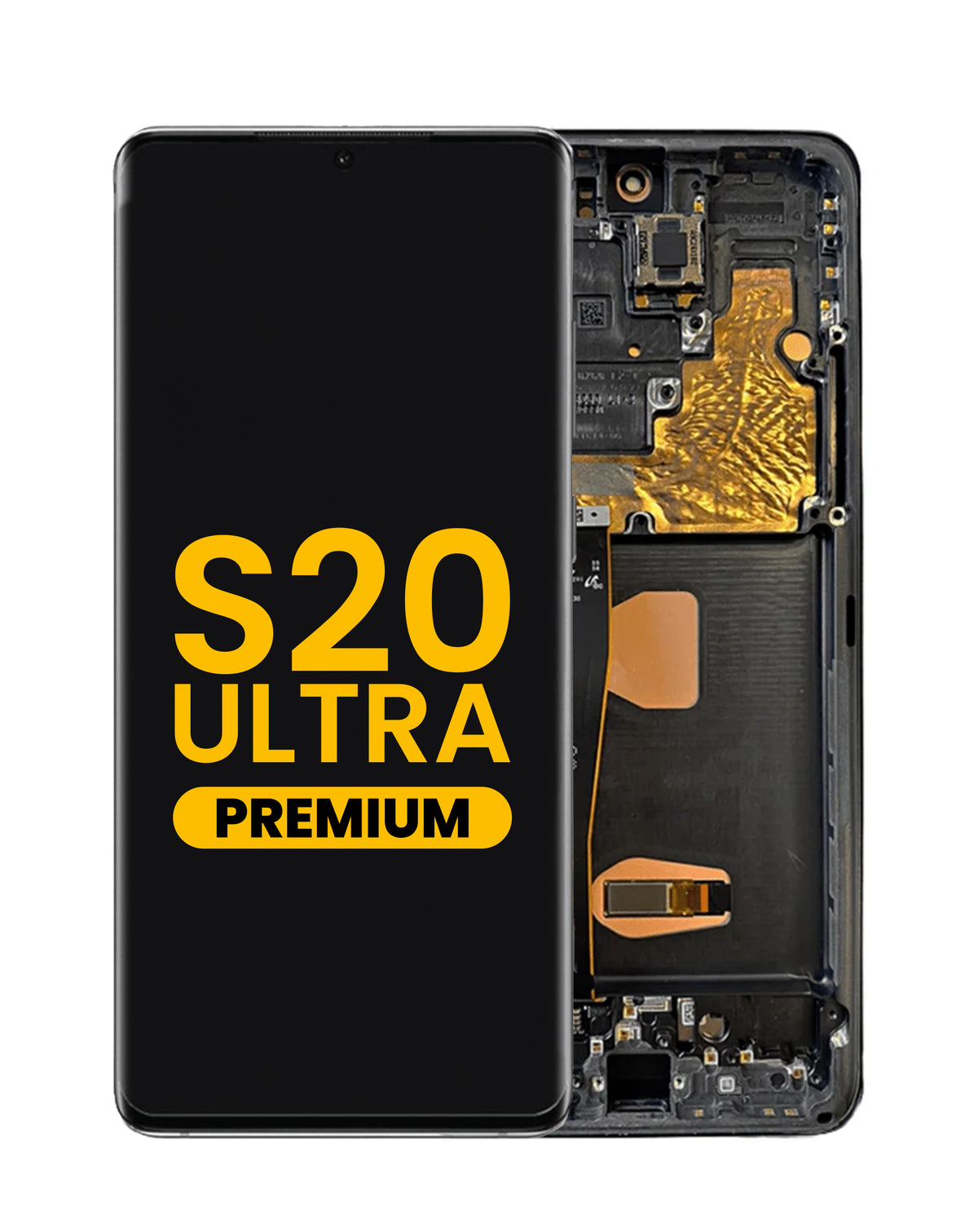 OLED Assembly with Frame for Galaxy S20 Ultra (G988) (Cosmic Black) (Premium)