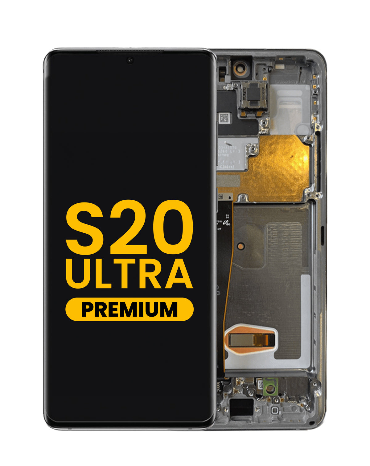 OLED Assembly with Frame for Galaxy S20 Ultra (G988) (Cosmic Gray) (Premium)