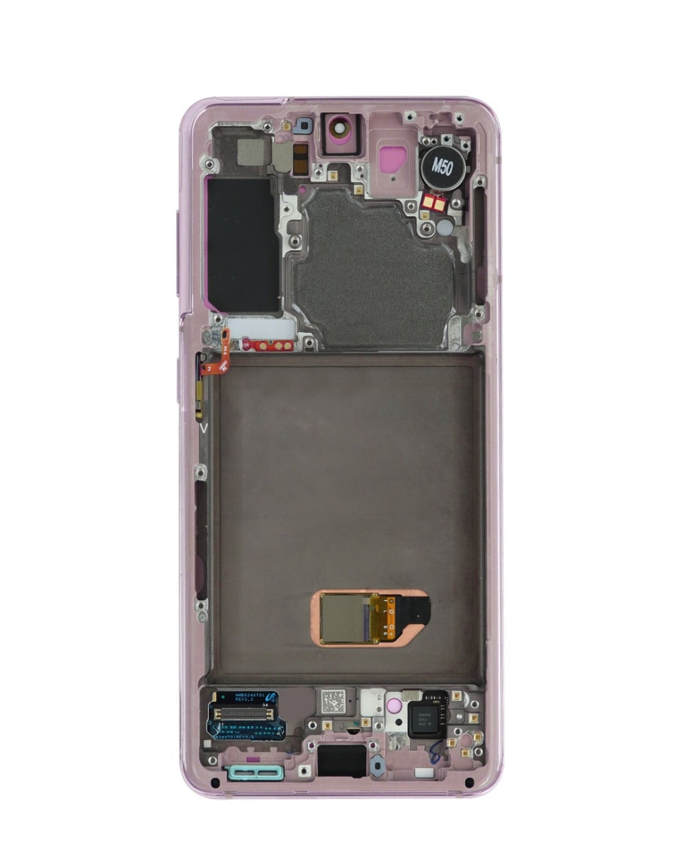 OLED Assembly with Frame for Galaxy S21 (G991) (Phantom Violet) (Aftermarket Plus Soft)