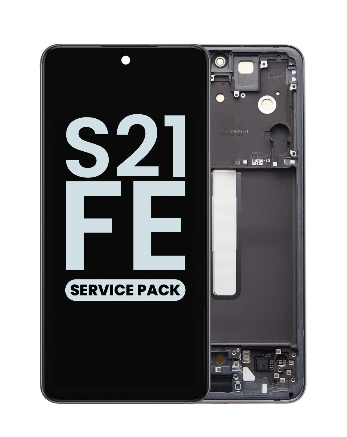 OLED Assembly with Frame for Galaxy S21 FE (G990) (Graphite) (Service Pack)