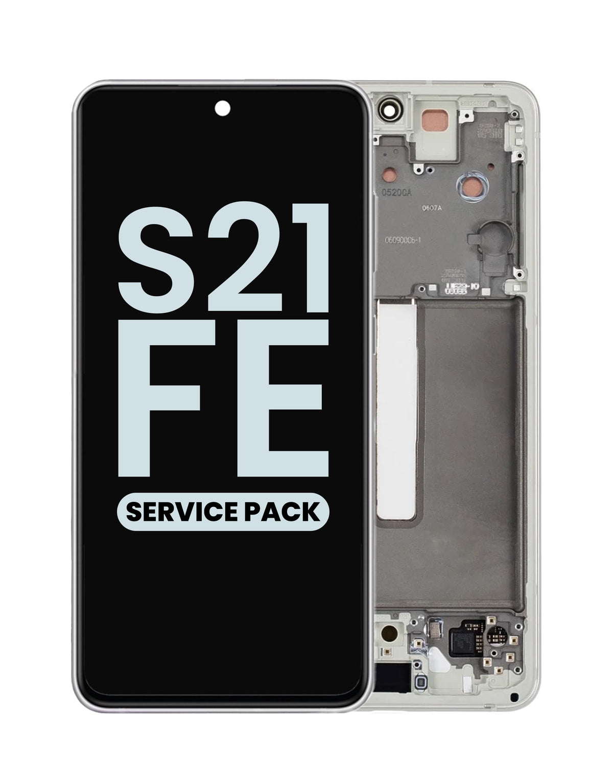 OLED Assembly with Frame for Galaxy S21 FE (G990) (White) (Service Pack)