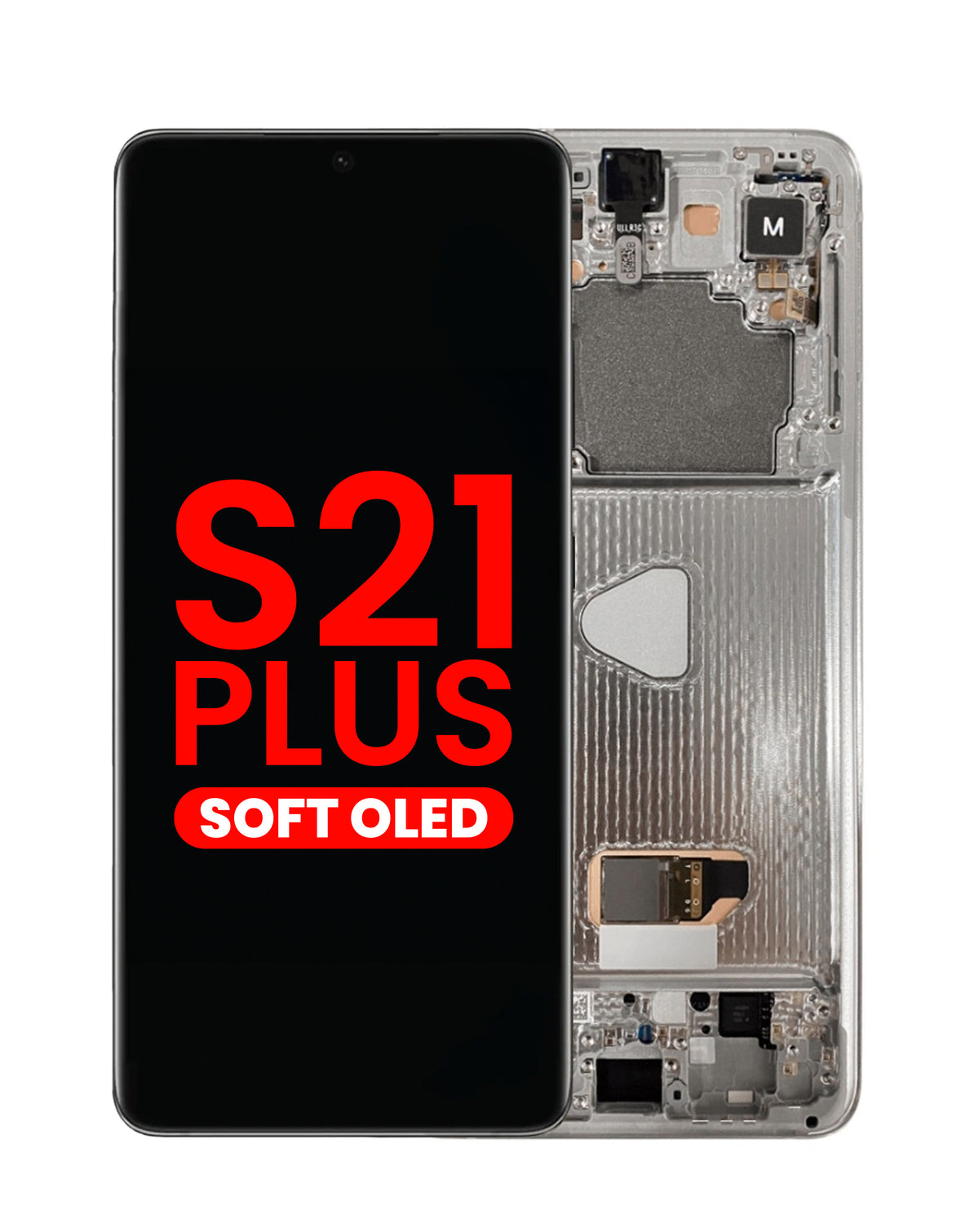 OLED Assembly with Frame for Galaxy S21 Plus (G996) (Phantom Silver) (Aftermarket Plus Soft)