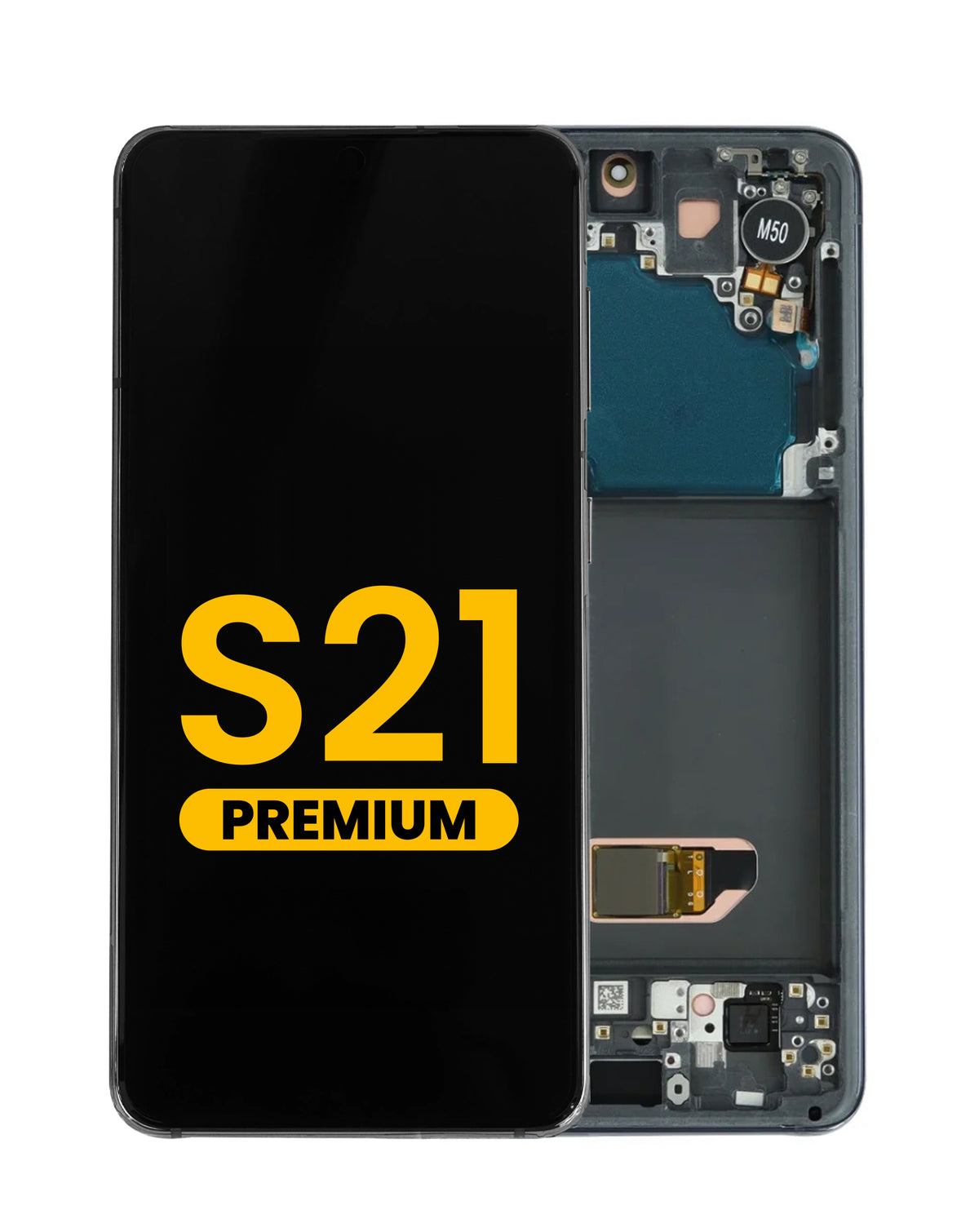 OLED Assembly with Frame for Galaxy S21 (G991) (Phantom Black) (Premium)