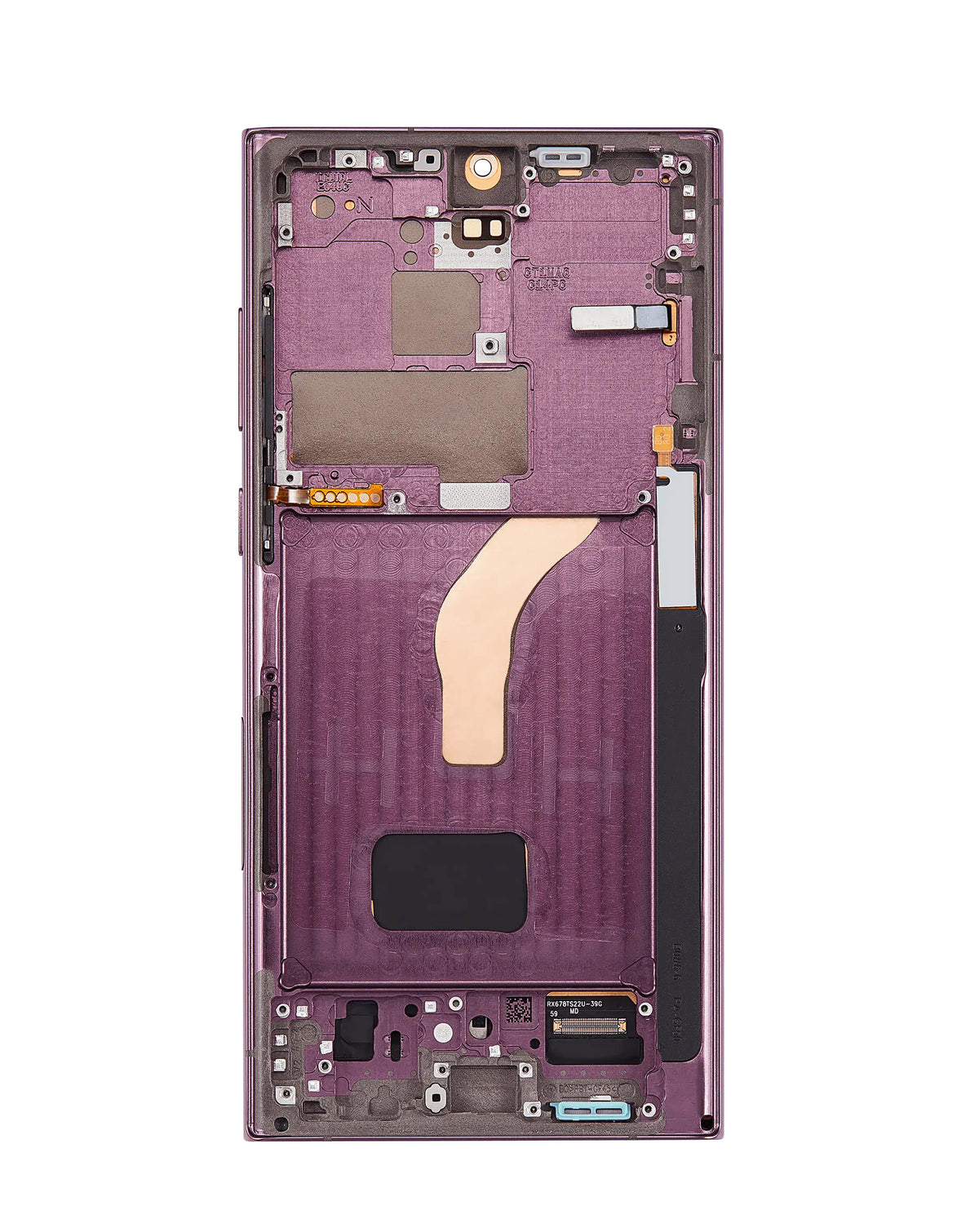 OLED Assembly with Frame for Galaxy S22 Ultra (S908) (Burgundy) (Aftermarket Pro Soft / 120Hz)