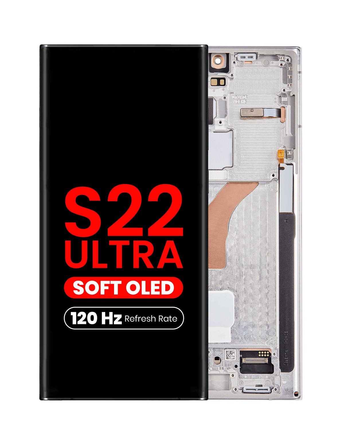 OLED Assembly with Frame for Galaxy S22 Ultra (S908) (Phantom White) (Aftermarket Pro Soft / 120Hz)