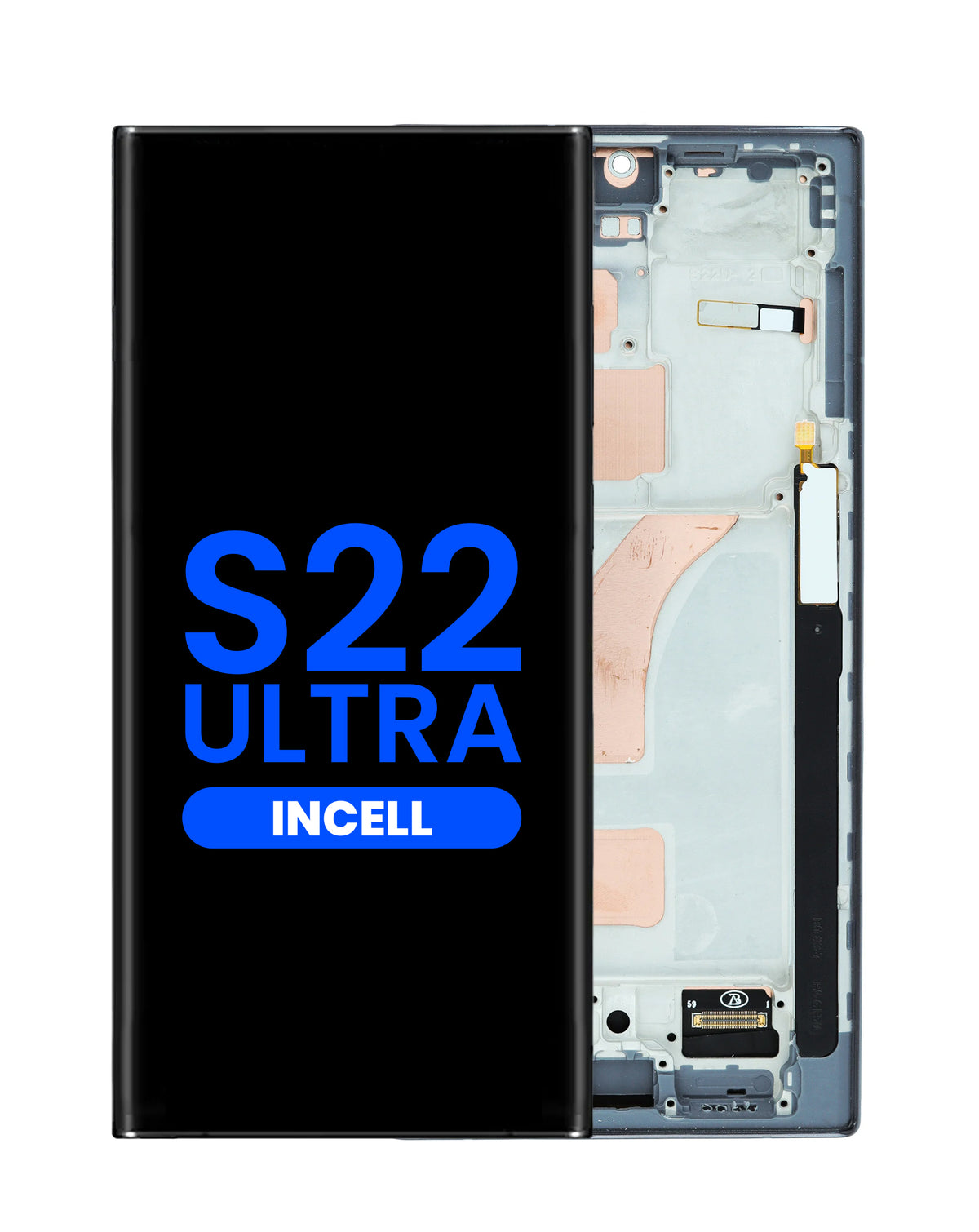 LCD Assembly with Frame for Galaxy S22 Ultra (S908) (Phantom Black) (Without Fingerprint) (Aftermarket Incell)