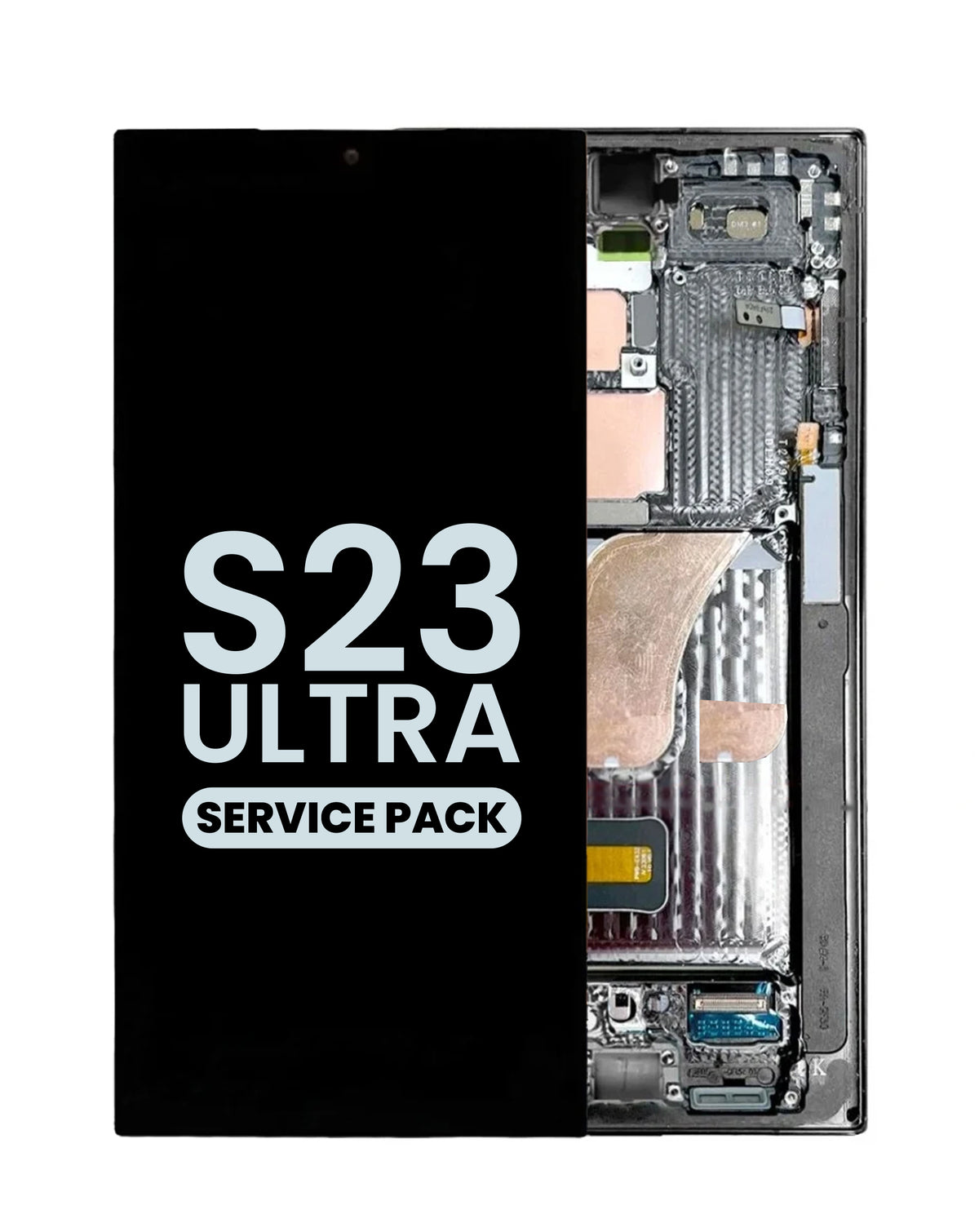 OLED Assembly with Frame for Galaxy S23 Ultra (S918) (Phantom Black) (Service Pack)