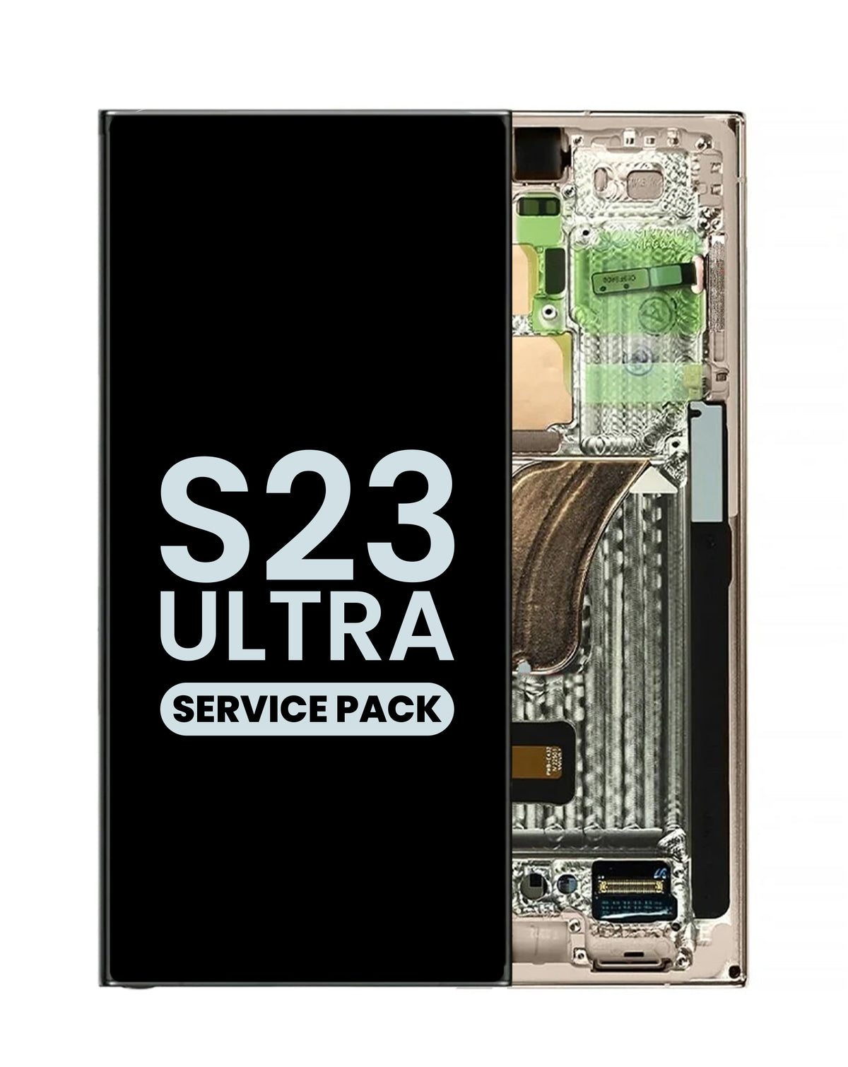 OLED Assembly with Frame for Galaxy S23 Ultra (S918) (Cream) (Service Pack)