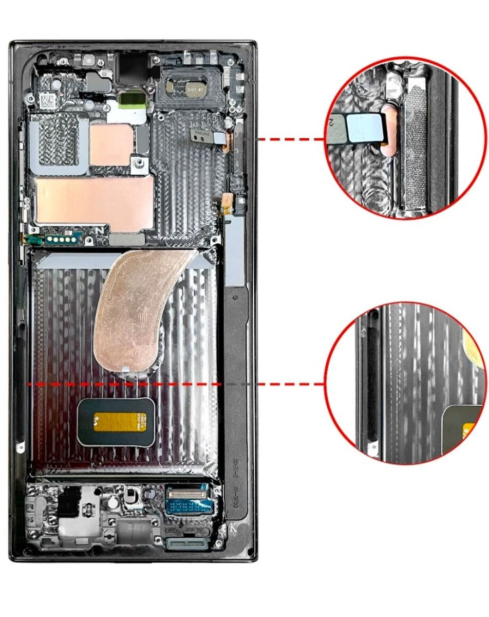 OLED Assembly with Frame for Galaxy S23 Ultra (S918) (Graphite) (Aftermarket Plus Soft)