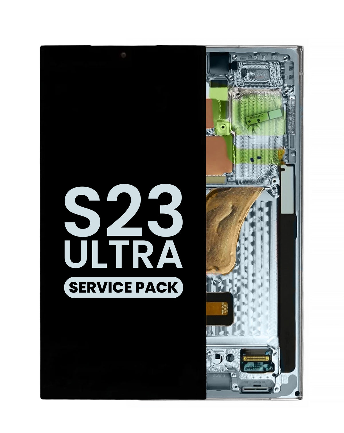 OLED Assembly with Frame for Galaxy S23 Ultra (S918) (Sky Blue) (Service Pack)