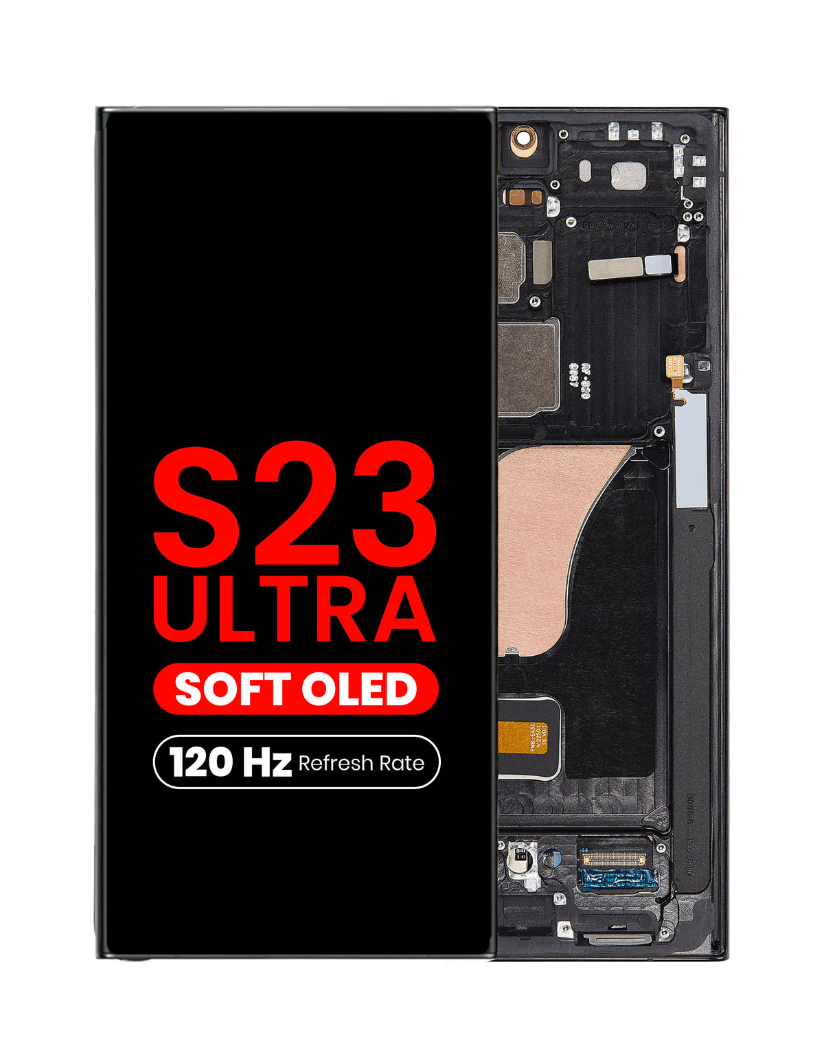 OLED Assembly with Frame for Galaxy S23 Ultra (S918) (Graphite) (Aftermarket Pro Soft / 120Hz)