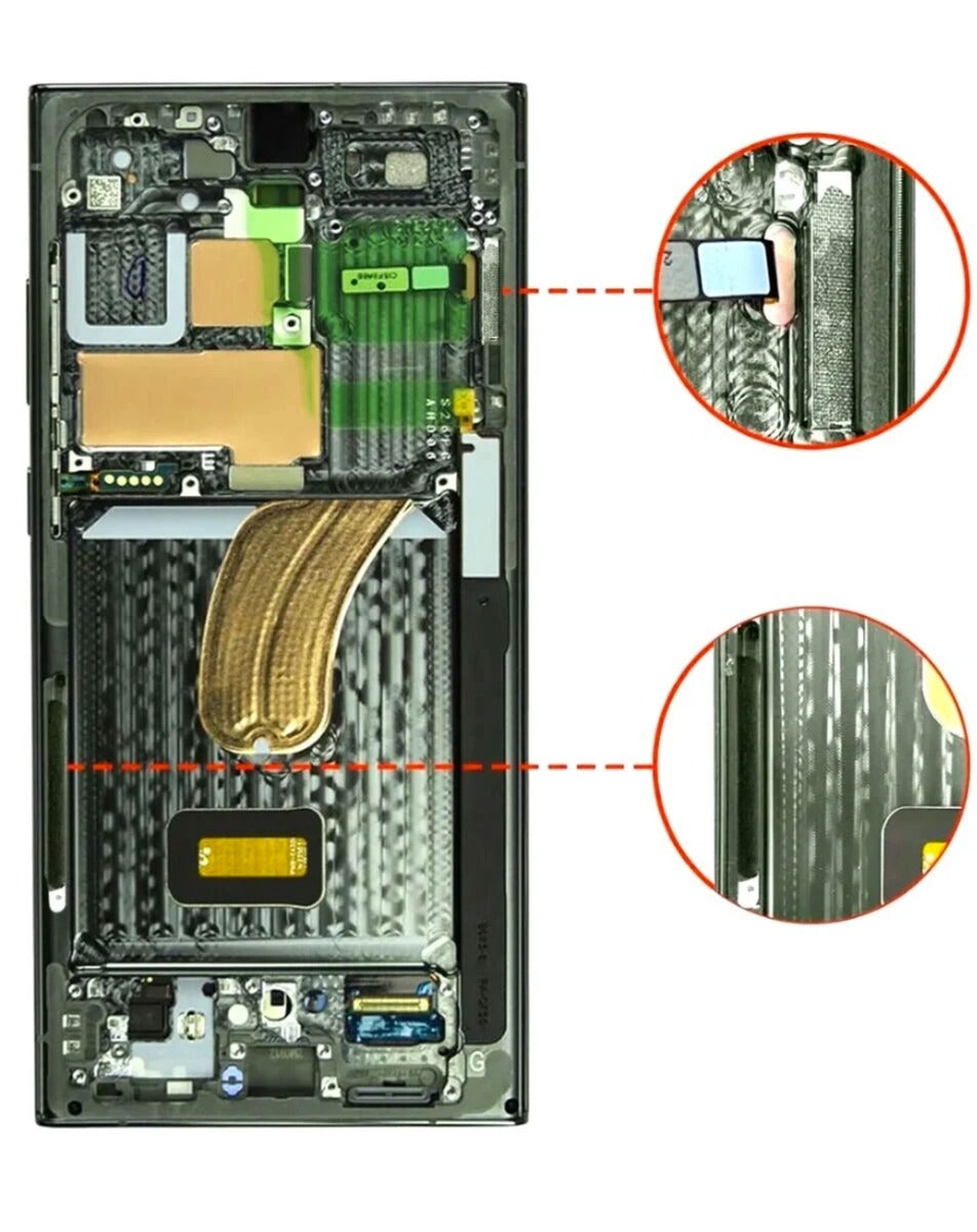 OLED Assembly with Frame for Galaxy S23 Ultra (S918) (Green) (Aftermarket Plus Soft)