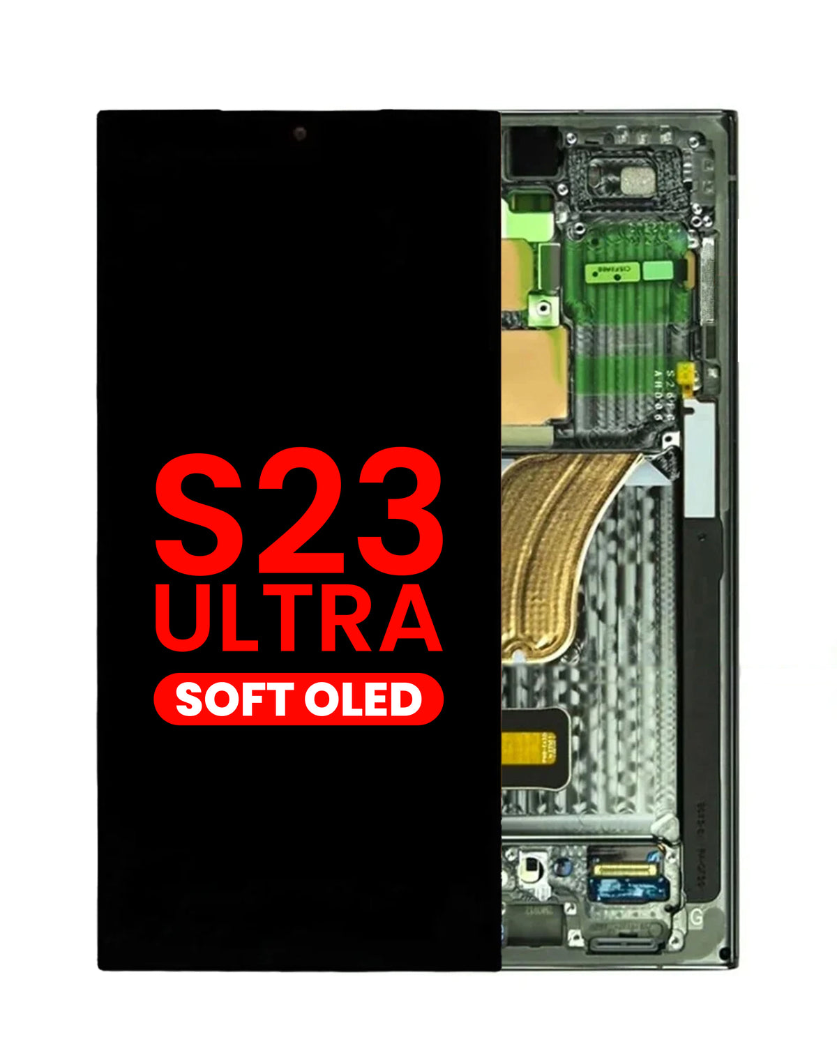 OLED Assembly with Frame for Galaxy S23 Ultra (S918) (Green) (Aftermarket Plus Soft)
