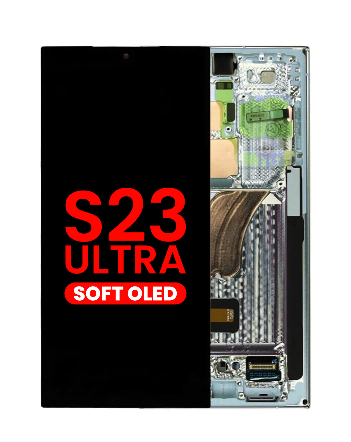 OLED Assembly with Frame for Galaxy S23 Ultra (S918) (Sky Blue) (Aftermarket Plus Soft)