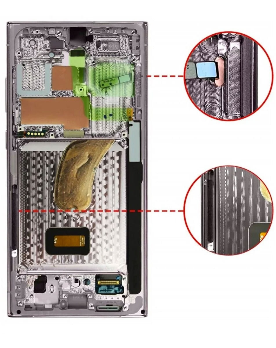 OLED Assembly with Frame for Galaxy S23 Ultra (S918) (Lavender) (Aftermarket Plus Soft)