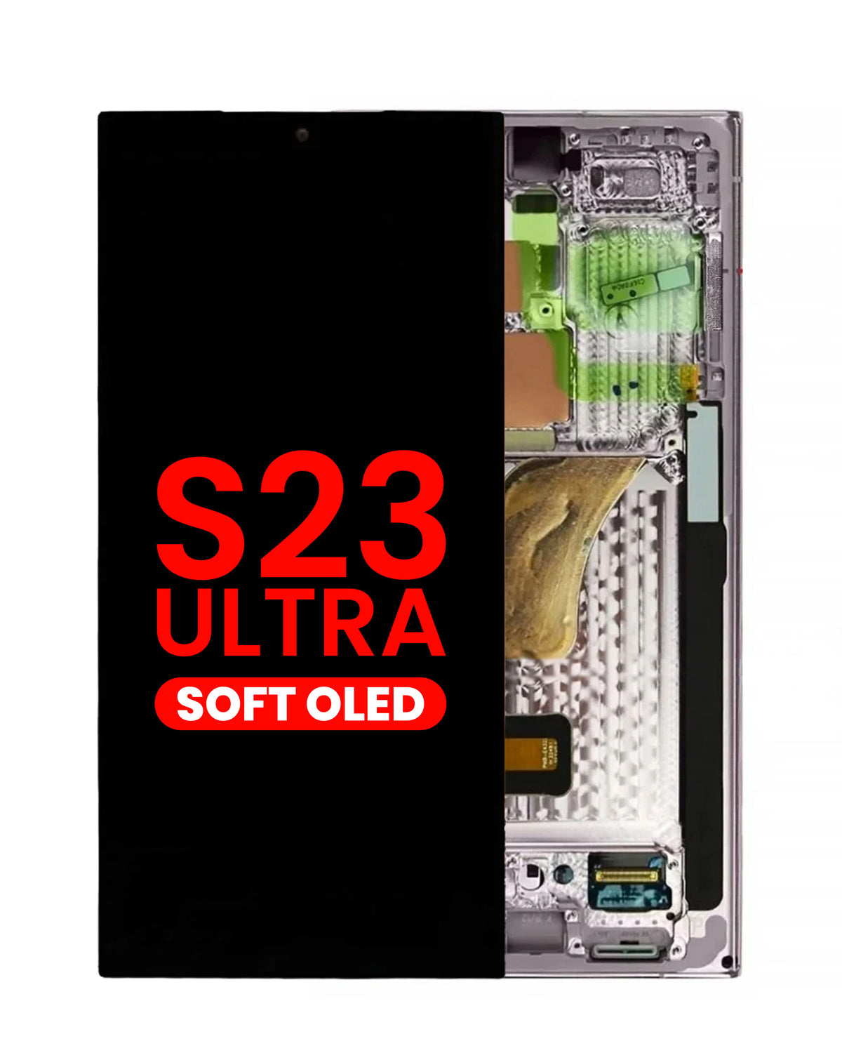 OLED Assembly with Frame for Galaxy S23 Ultra (S918) (Lavender) (Aftermarket Plus Soft)