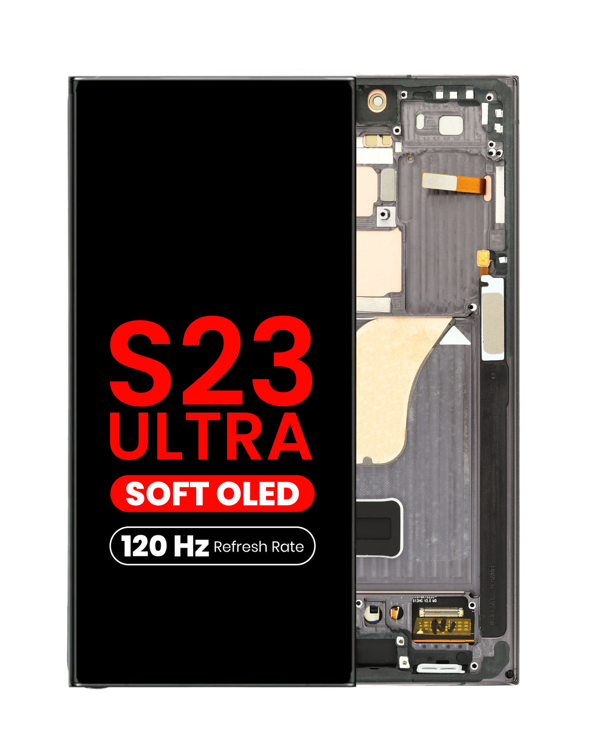 OLED Assembly with Frame for Galaxy S23 Ultra (S918) (Graphite) (Aftermarket Plus Soft / 120Hz)