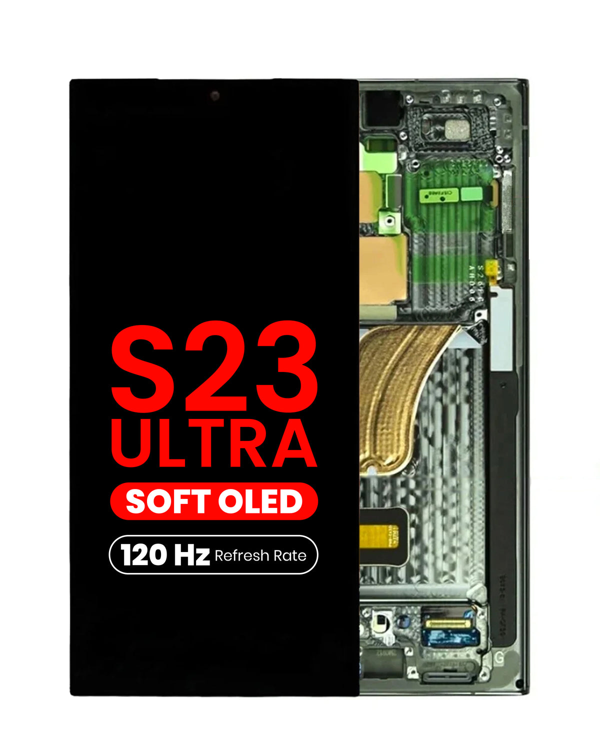OLED Assembly with Frame for Galaxy S23 Ultra (S918) (Green) (Aftermarket Plus Soft / 120Hz)